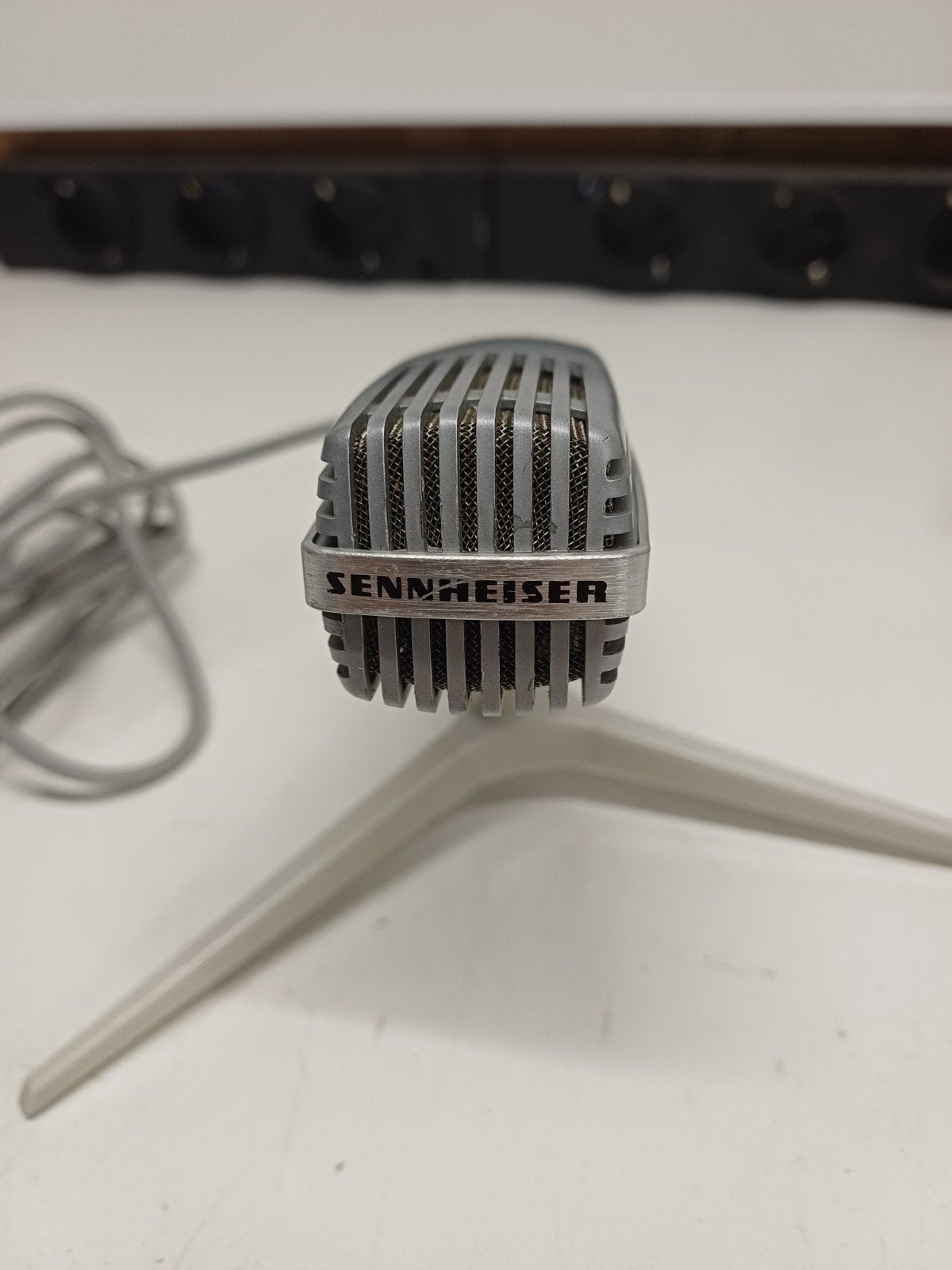 Sennheiser MD 411 microfoon jaren '70 met toebehoren, Ophalen of Verzenden, Gebruikt, Overige typen