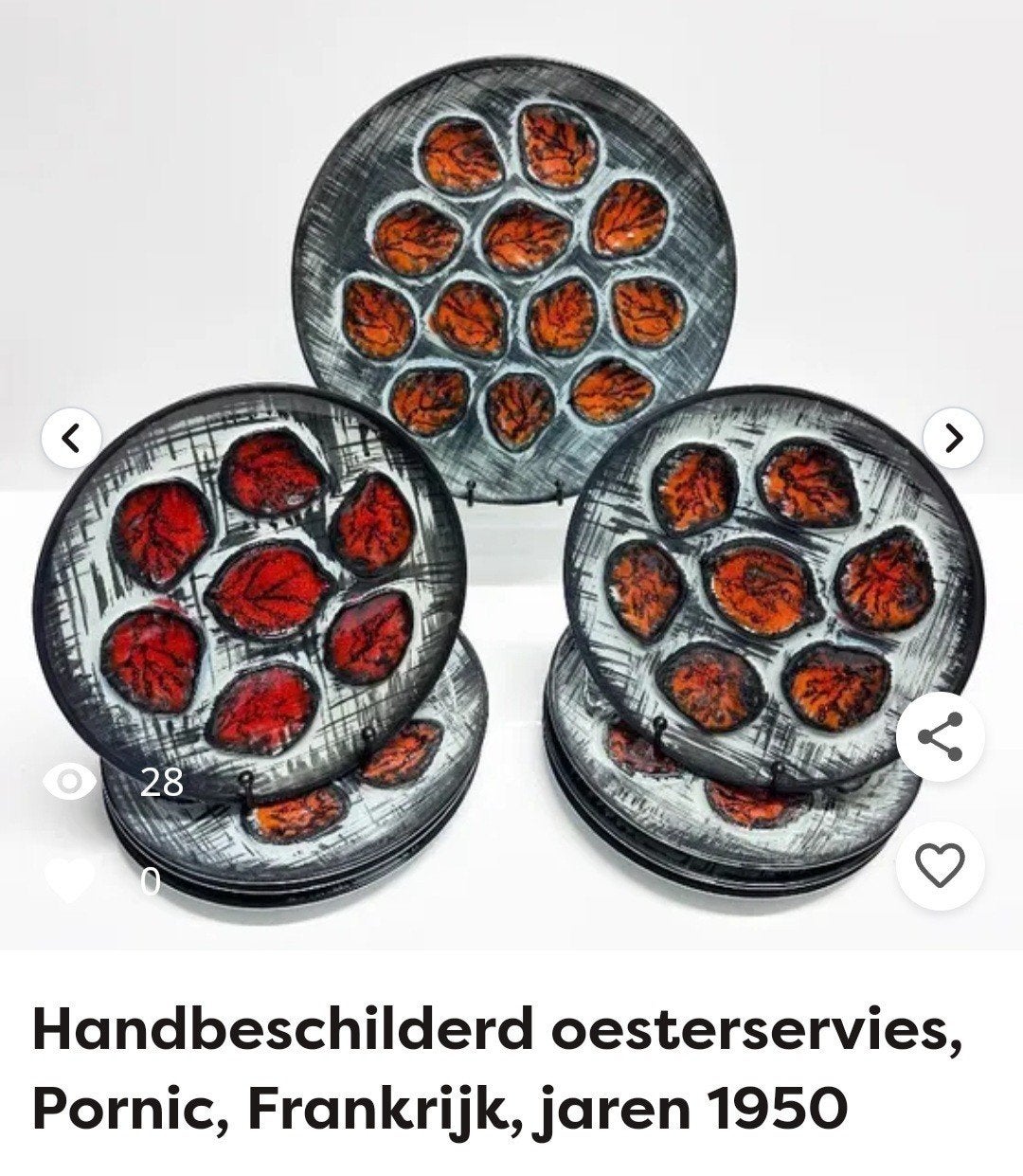 Vintage oesterborden, Ophalen of Verzenden