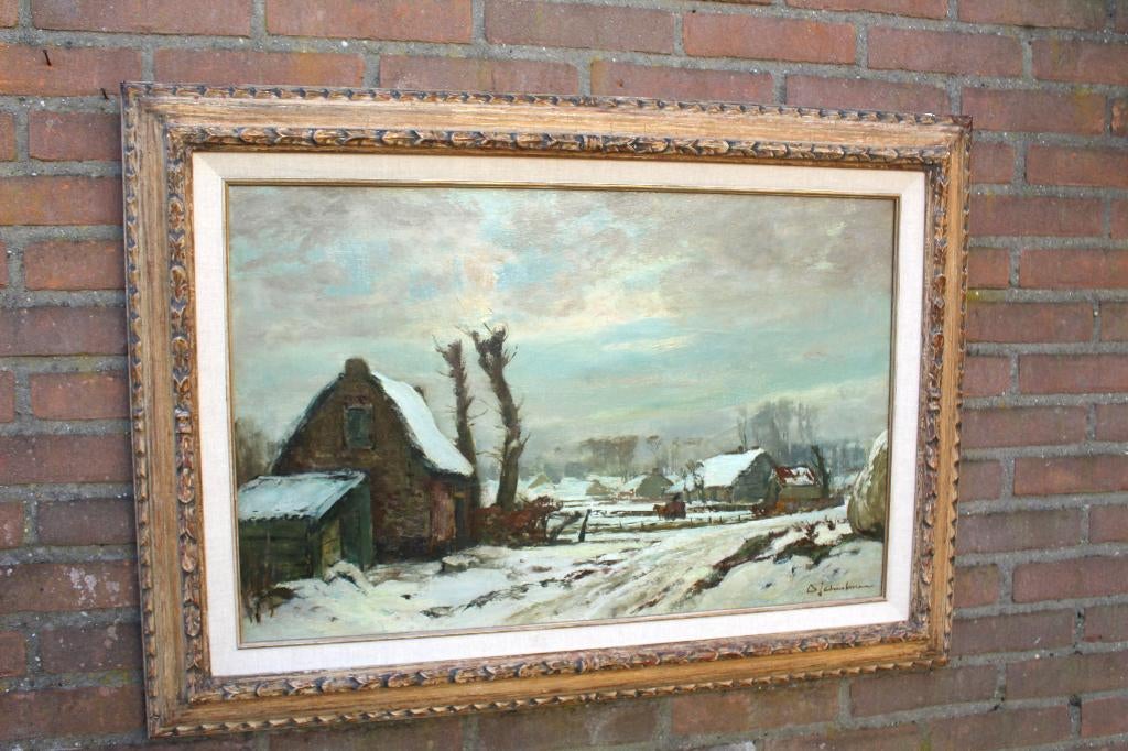 DAVID SCHULMAN , 1881-1966 WINTER IN LAREN, Antiek en Kunst, Kunst | Schilderijen | Klassiek, Ophalen