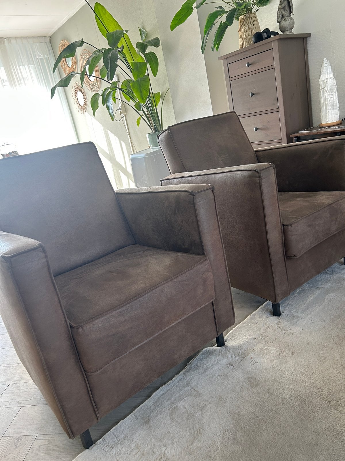 2 nette, onbeschadigde fauteuils, Ophalen, Zo goed als nieuw, Stof, 75 tot 100 cm