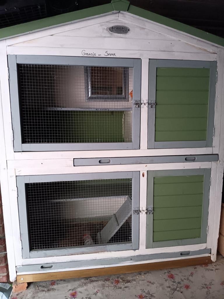 Te koop 2 dubbele konijnenhok, 110 cm of meer, Ophalen of Verzenden, Zo goed als nieuw, 90 cm of meer