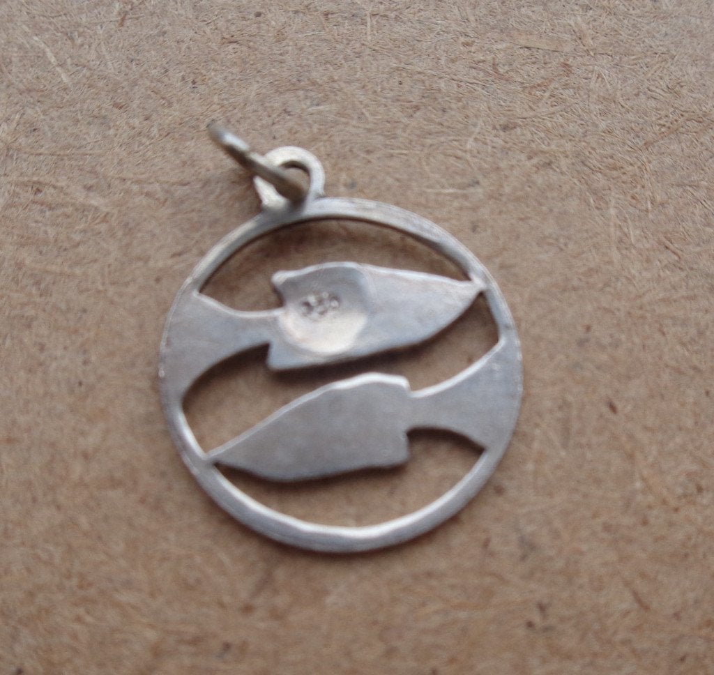 zilveren vintage bedel/hanger sterrenbeeld vissen [346], Overige merken, Verzenden, Zo goed als nieuw, 1 bedel