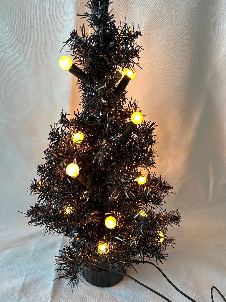 ivm opruimen thuis zwarte kerstboom met lampjes 46 cm hoog, Ophalen of Verzenden, Gebruikt