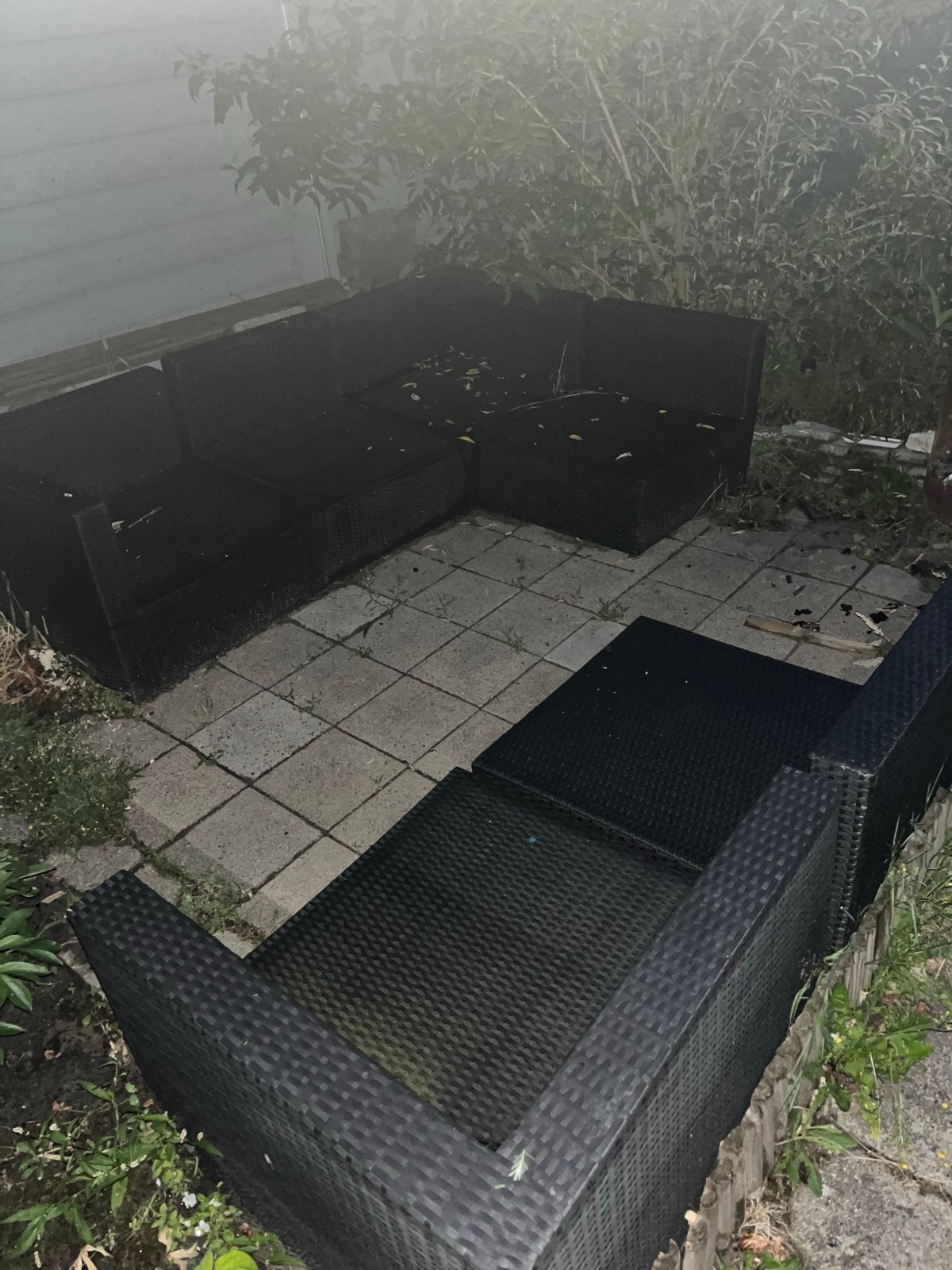 7-delige loungeset met gebruikssporen - snel ophalen!, Tuin en Terras, Ophalen, Gebruikt, Loungeset, Wicker