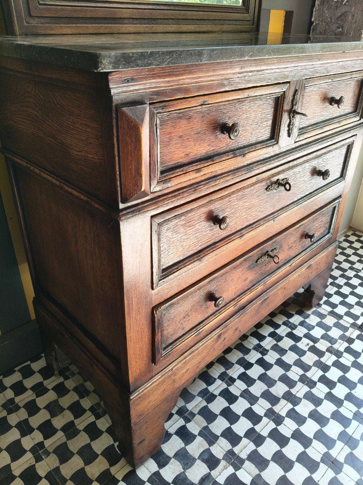 ❤️ Antiek dressoir, halkastje met marmeren blad., Ophalen