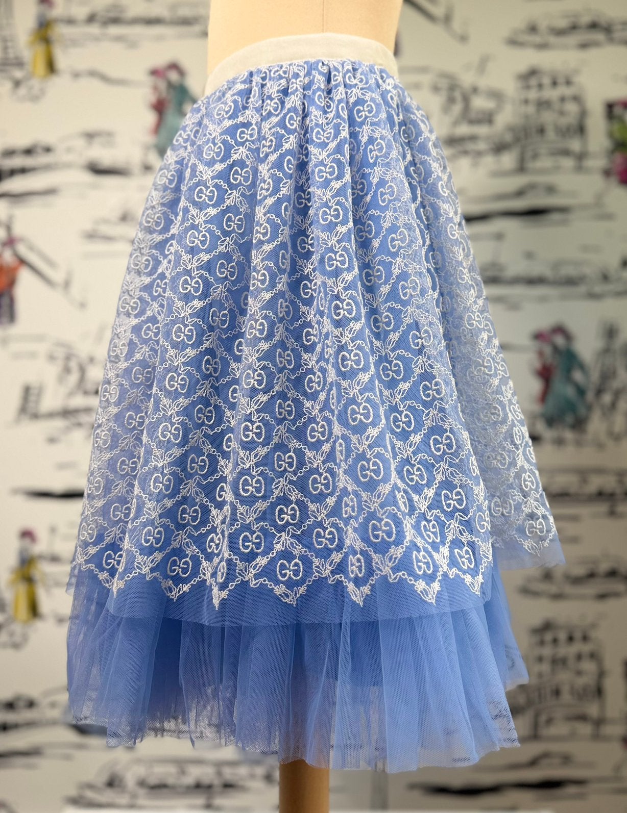 Gucci GG Garland tule rok maat 10 (750 euro), Meisje, Gucci EU, Zo goed als nieuw, Jurk of Rok