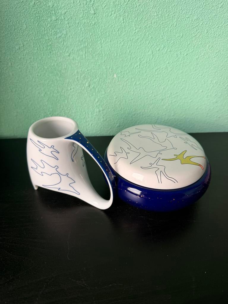 Artihove Lingo Delfts Blauw Koffiekopje & Bonbonschaaltje, Ophalen of Verzenden