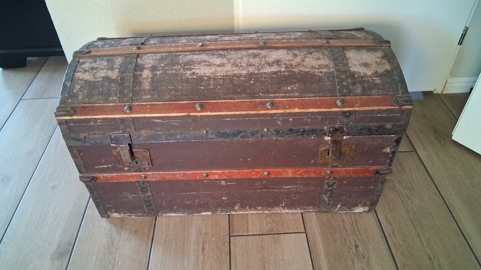 Hele oude hutkoffer / dekenkist, Antiek en Kunst, Antiek | Woonaccessoires, Ophalen