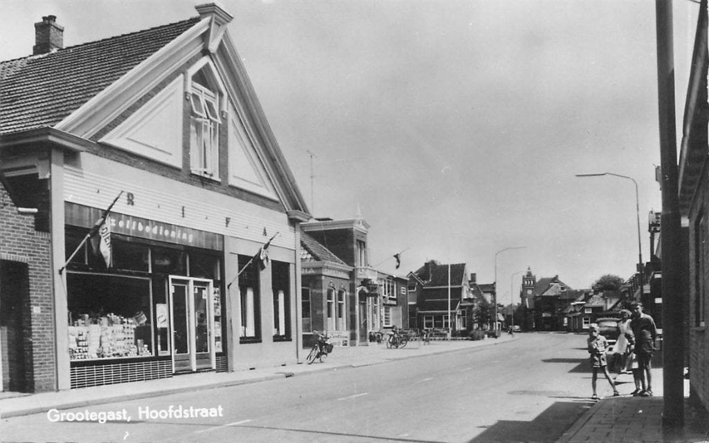 379-238-025 Grootegast  Hoofdstraat, Verzamelen, Ansichtkaarten | Nederland, Verzenden, Voor 1920, Groningen