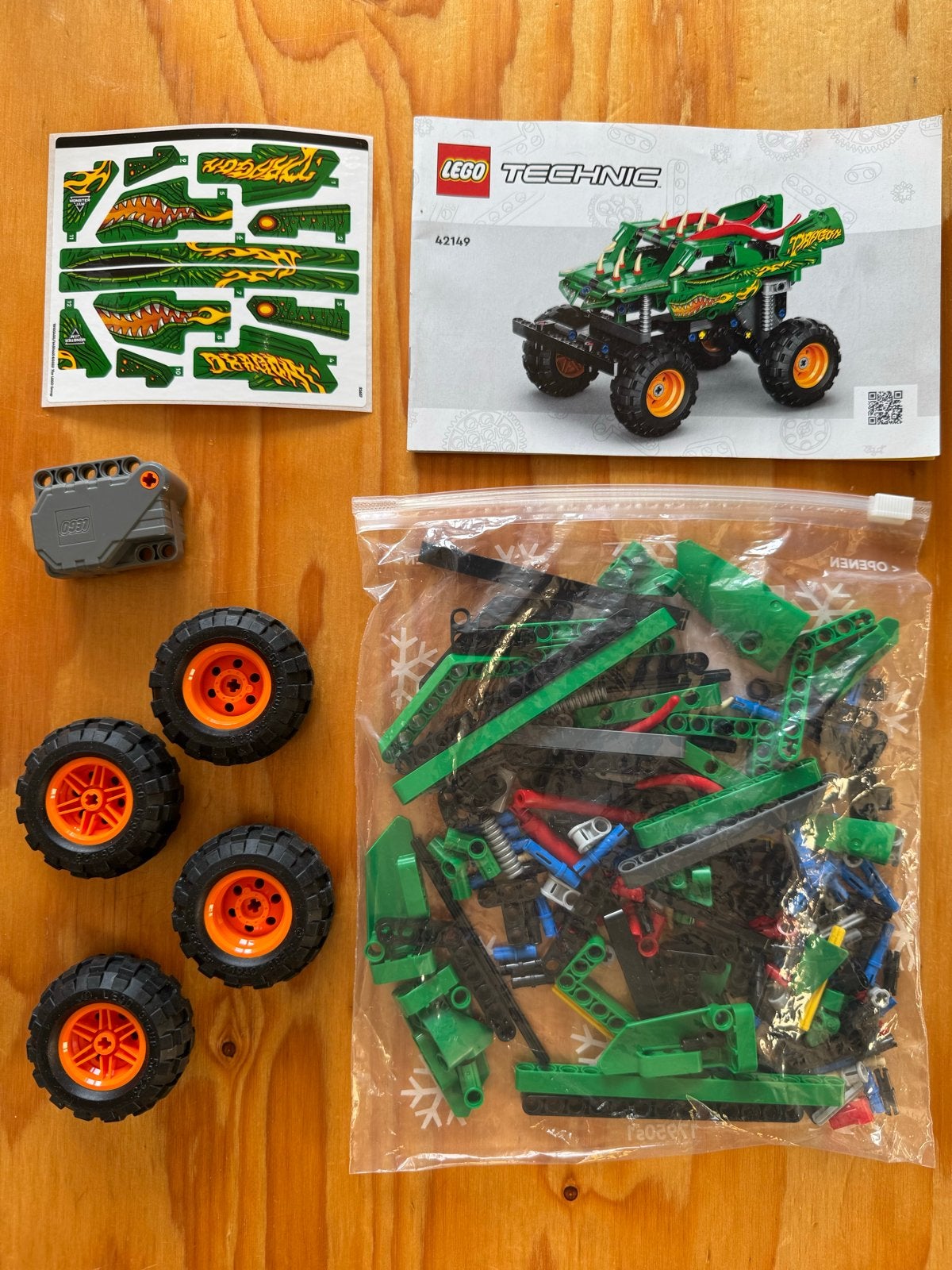 Lego Technic 42149 Dragon Monster Jam Truck (zonder doos), Lego, Inclusief instructies, Ophalen of Verzenden, Zo goed als nieuw