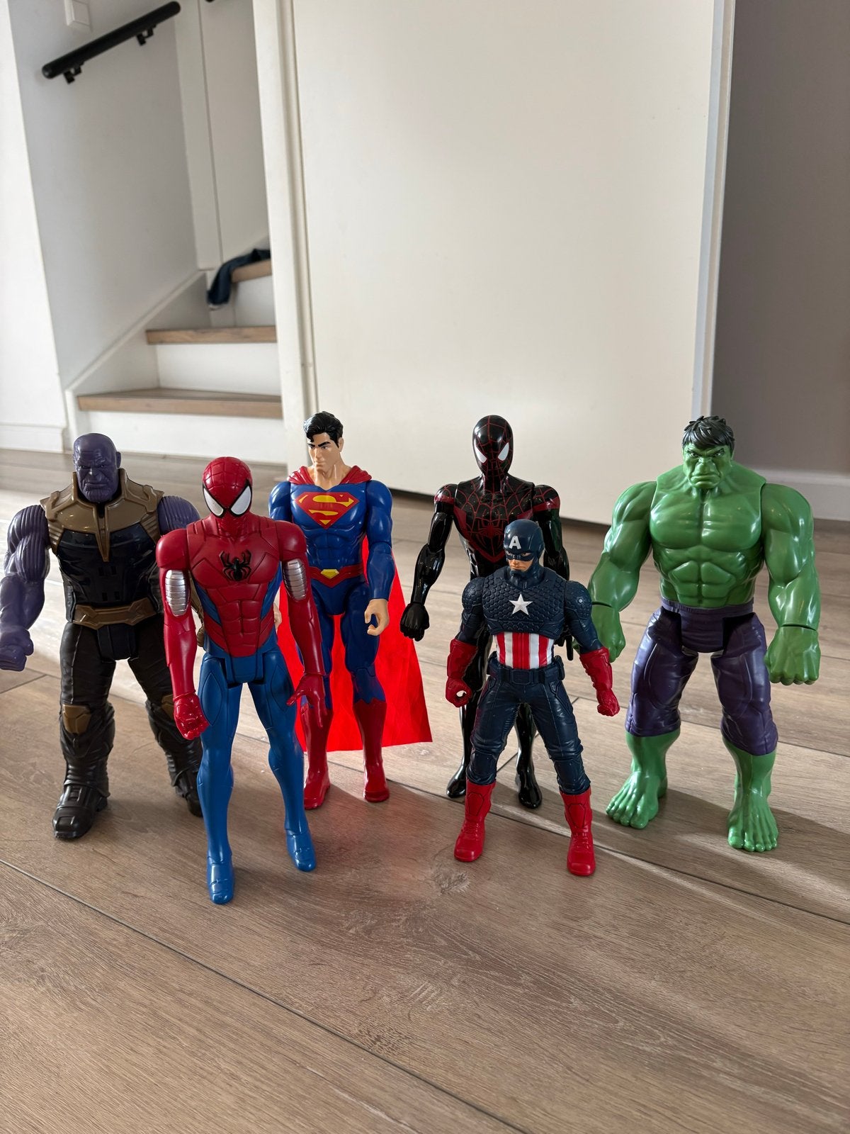 Grote Marvel en DC poppen - Thanos, Spiderman, Superman, Hul, Ophalen of Verzenden, Gebruikt