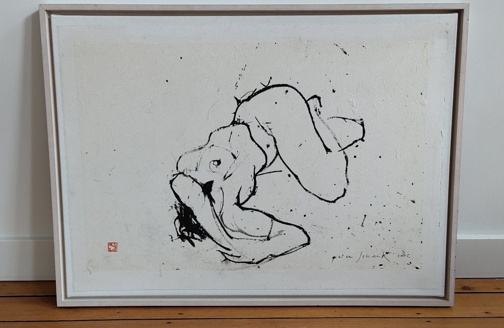 Peter Schenk - Liggend naakt - Inkt tekening, Ophalen
