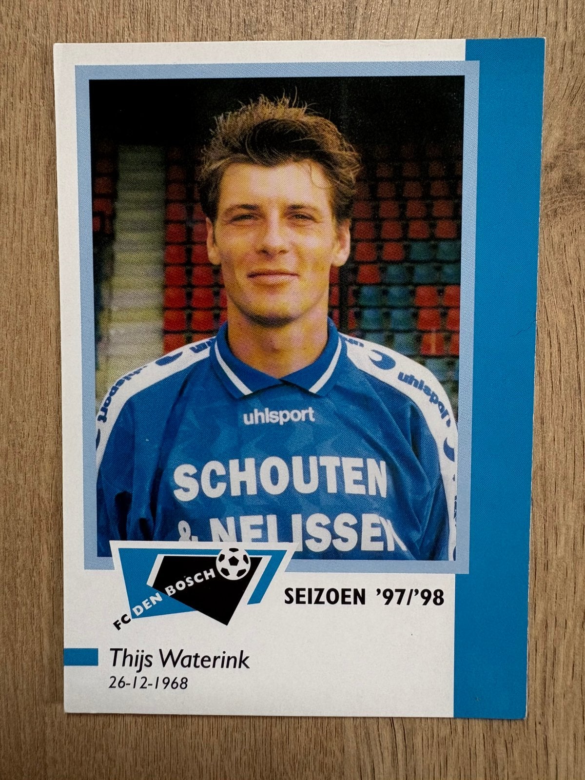 Fotokaart Thijs Waterink (FC Den Bosch)., Ophalen of Verzenden, Nieuw, Overige binnenlandse clubs, Spelerskaart
