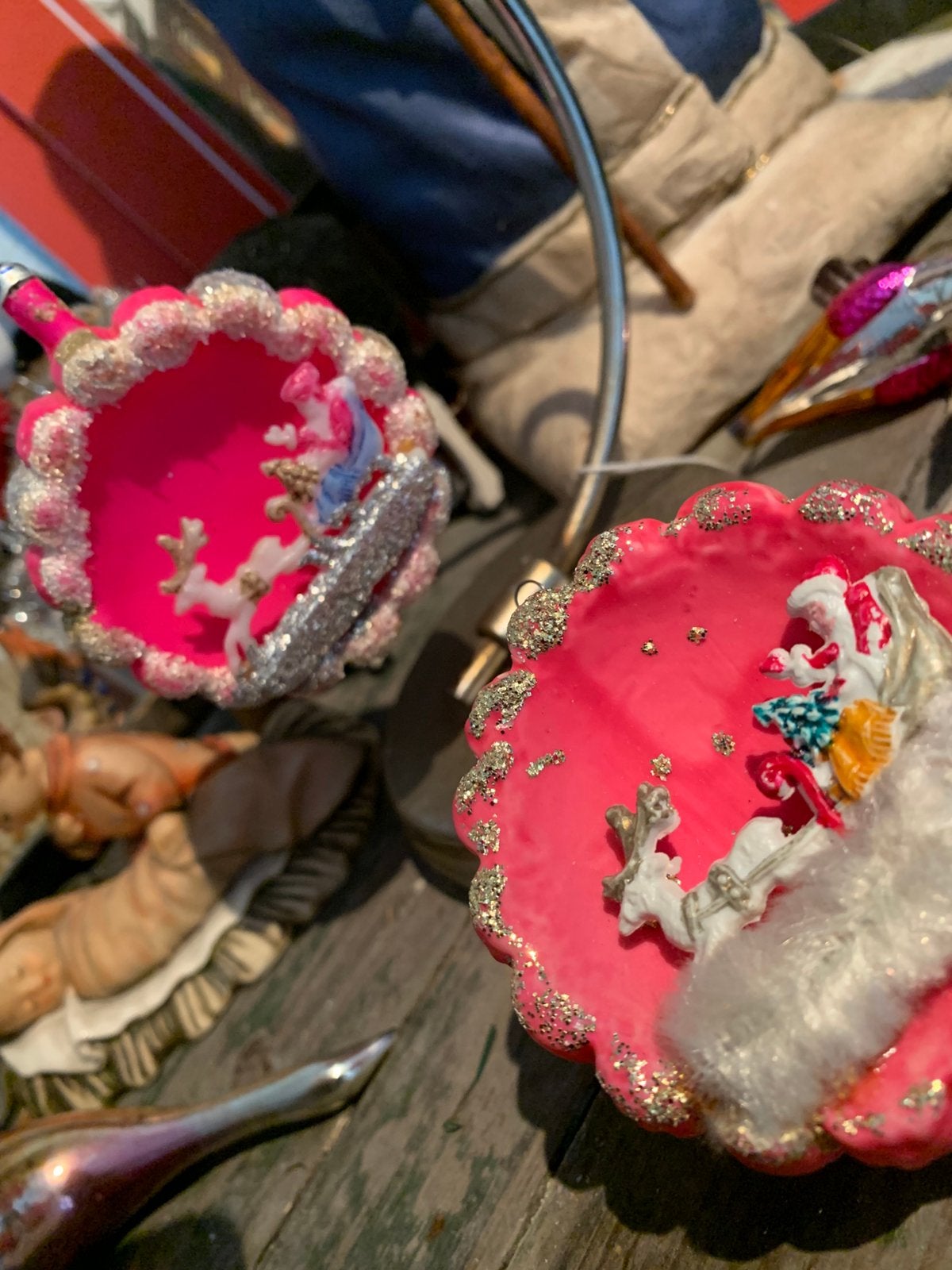 Kerst diorama vintage kerstballen, T, Ophalen of Verzenden, Zo goed als nieuw, N