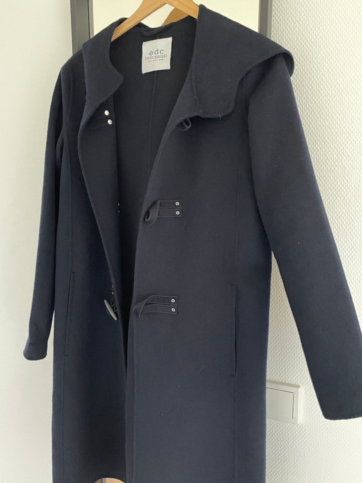 EDC by Esprit Duffle Coat met capuchon - Maat M, Kleding | Dames, Ophalen of Verzenden, Zo goed als nieuw, Maat 38/40 (M), Blauw
