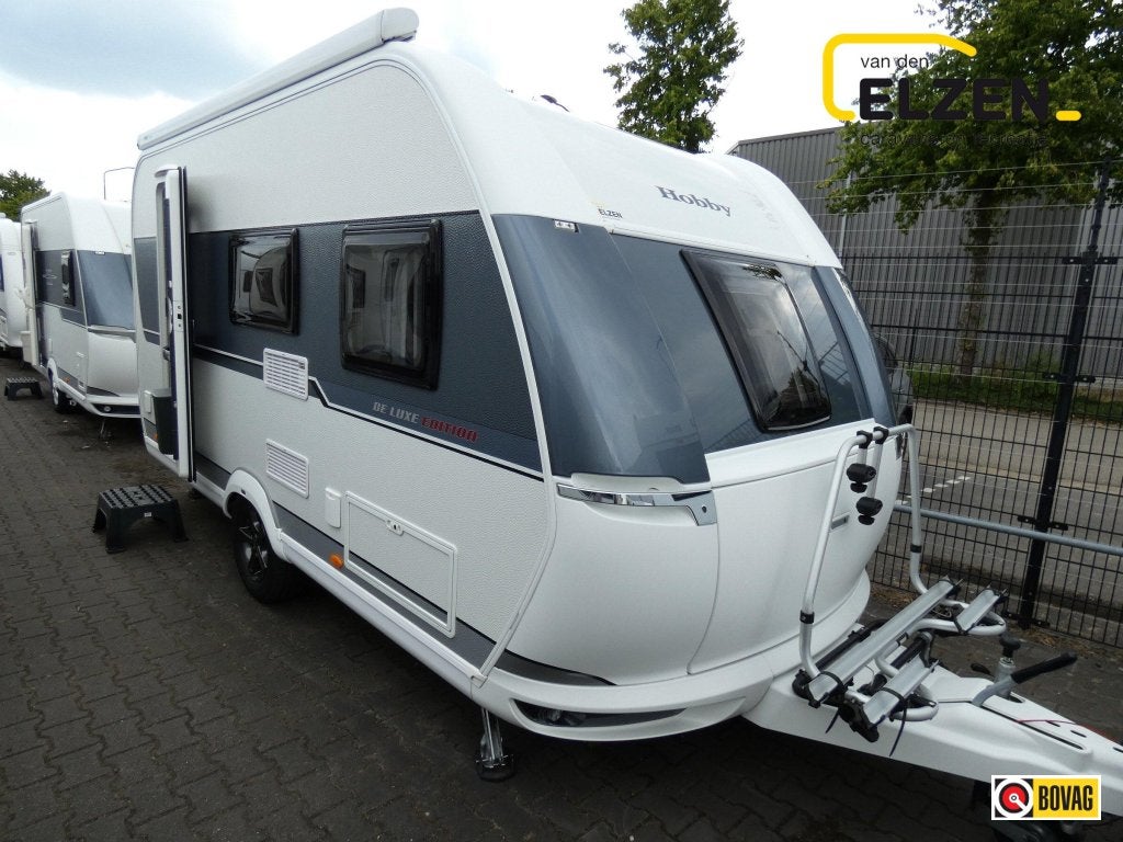 Hobby De Luxe Edition 440 SF Mover, airco, luifel, ten, Caravans en Kamperen, Caravans, Hobby, Bedrijf, Treinzit, Tot en met 4