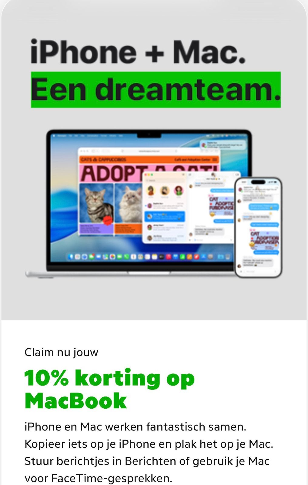 10% kortingscode macbook Coolblue, Tickets en Kaartjes, Kortingen en Cadeaubonnen, Eén persoon, Kortingsbon, Overige typen