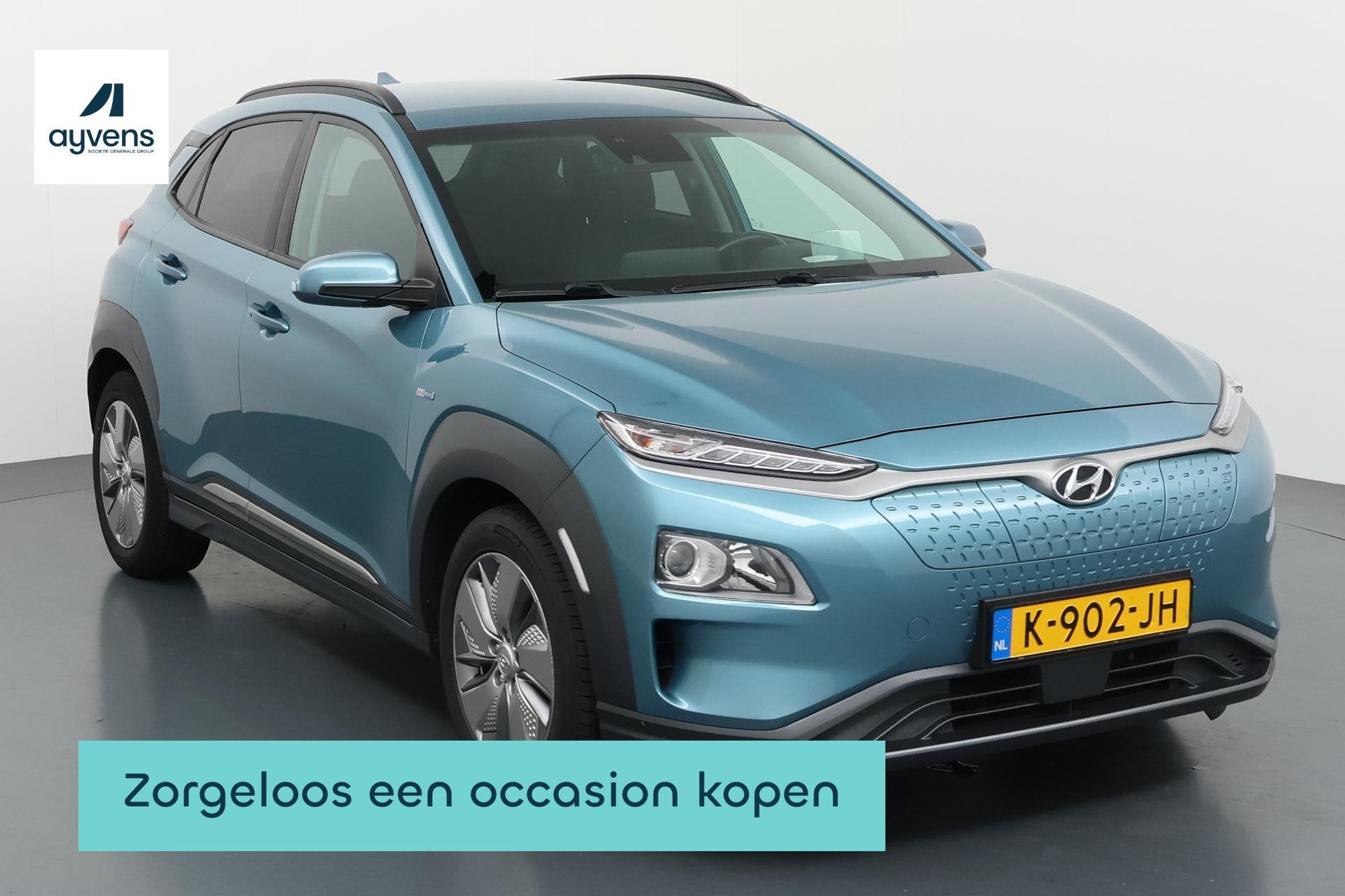 Hyundai Kona EV Fashion 64 kWh Volledig elektrisch met een v, Auto's, Stof, Gebruikt, Blauw, Origineel Nederlands