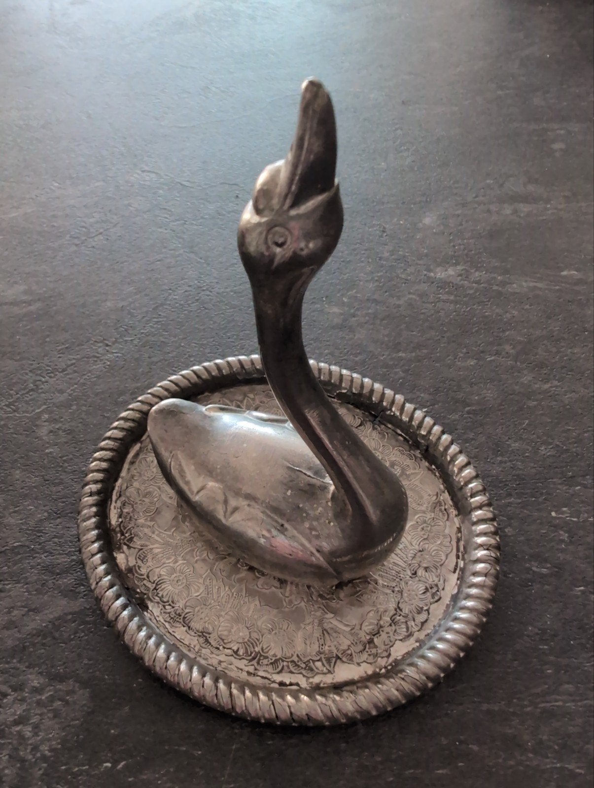 Vintage zwaan ringhouder/schaaltje, Ophalen of Verzenden