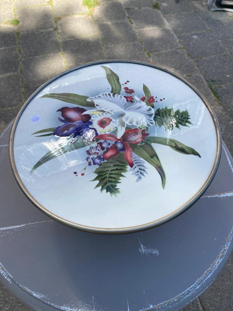 Mooi Taartplateau, Bloemen, Taart, Standaard, Brocante, Ophalen