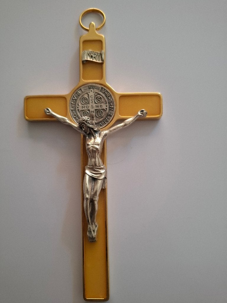 Gouden Sint-Benedictus muurkruis, Ophalen of Verzenden