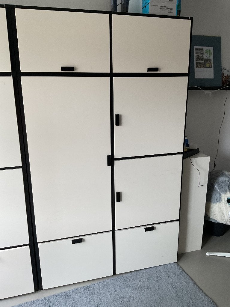 Twee IKEA Visthus kledingkasten (oud model), Huis en Inrichting, Kasten | Kledingkasten, Ophalen, Gebruikt, 100 tot 150 cm, Met klep(pen)