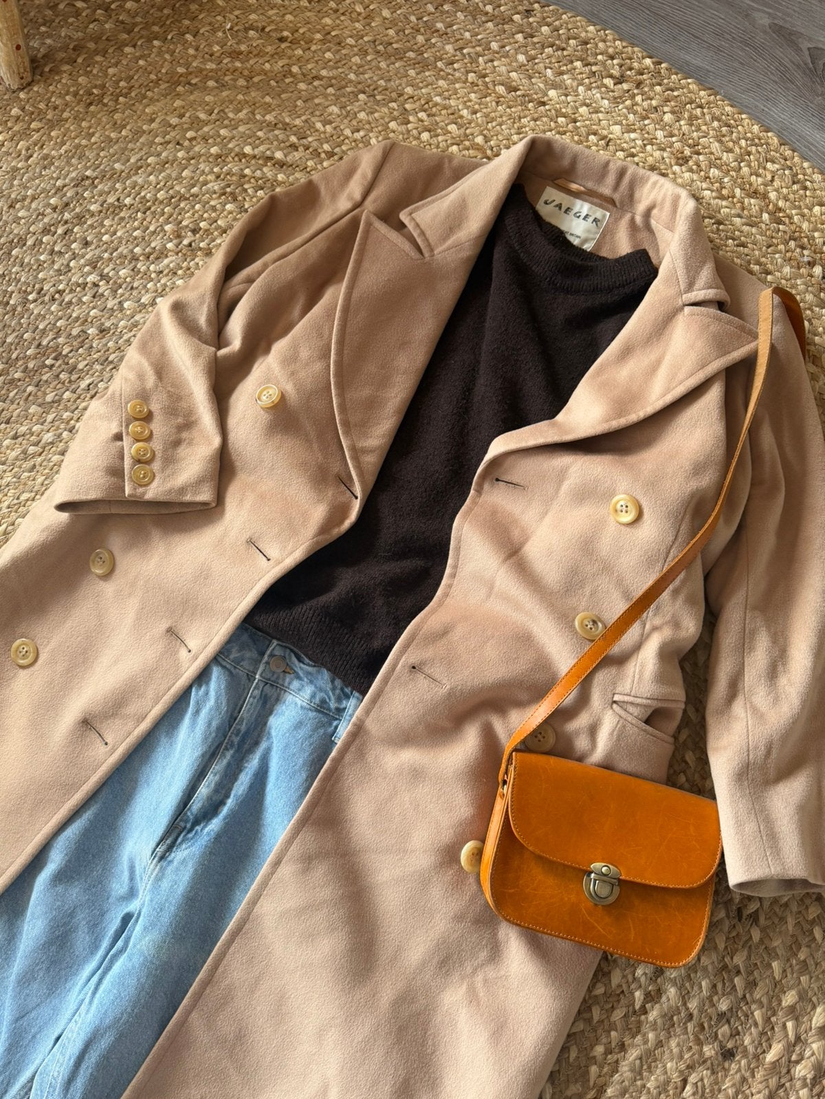Vintage wol/kasjmier jas, Ophalen of Verzenden, Zo goed als nieuw, Maat 38/40 (M)