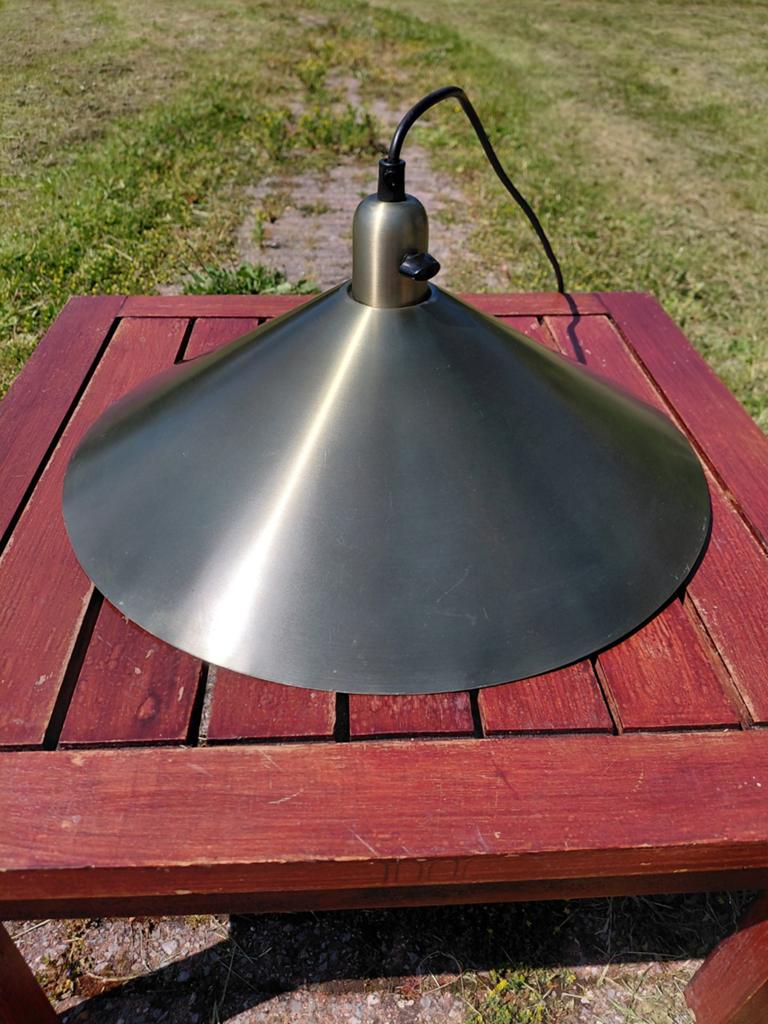 3 Dijkstra Heksenhoed Lampen. Jaren 70 Geborsteld Aluminiu, Ophalen of Verzenden