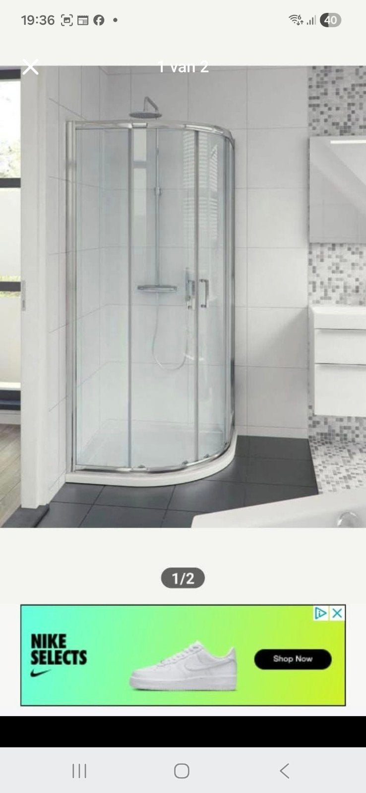 Bruynzeel Douchecabine en Douchebak 90x90 Kwartrond, Doe-het-zelf en Verbouw, Sanitair, Ophalen, Zo goed als nieuw, Glas, Douche