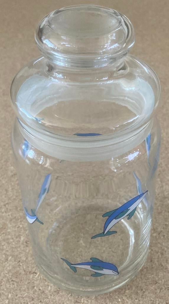 Glazen pot met dolfijnen, Ophalen, Zo goed als nieuw