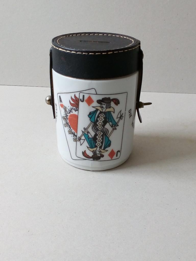 Kaartclub spaarpot.Porselein.Vintage.(H.Krüger).Decoratie, Ophalen of Verzenden