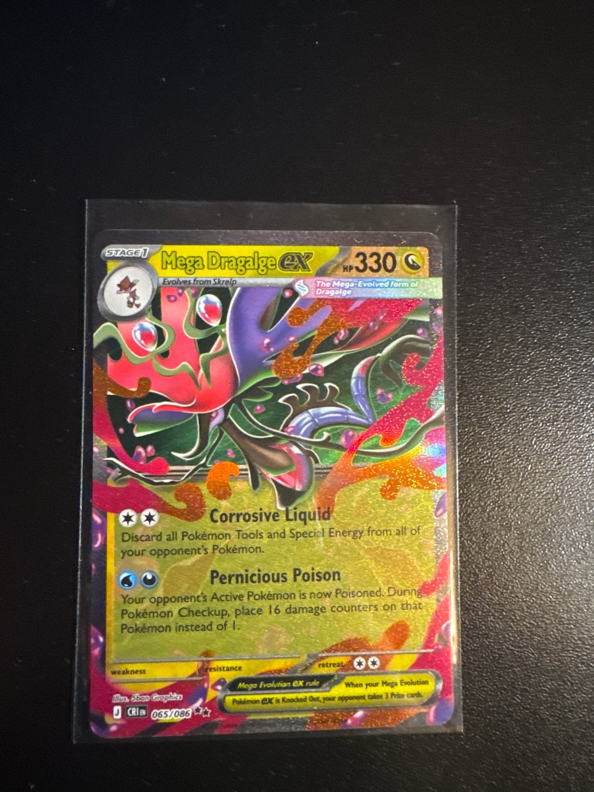 Mega Dragalge EX Pokémon Kaart - Zeldzaam Foil, Verzenden, Zo goed als nieuw, Losse kaart, Foil