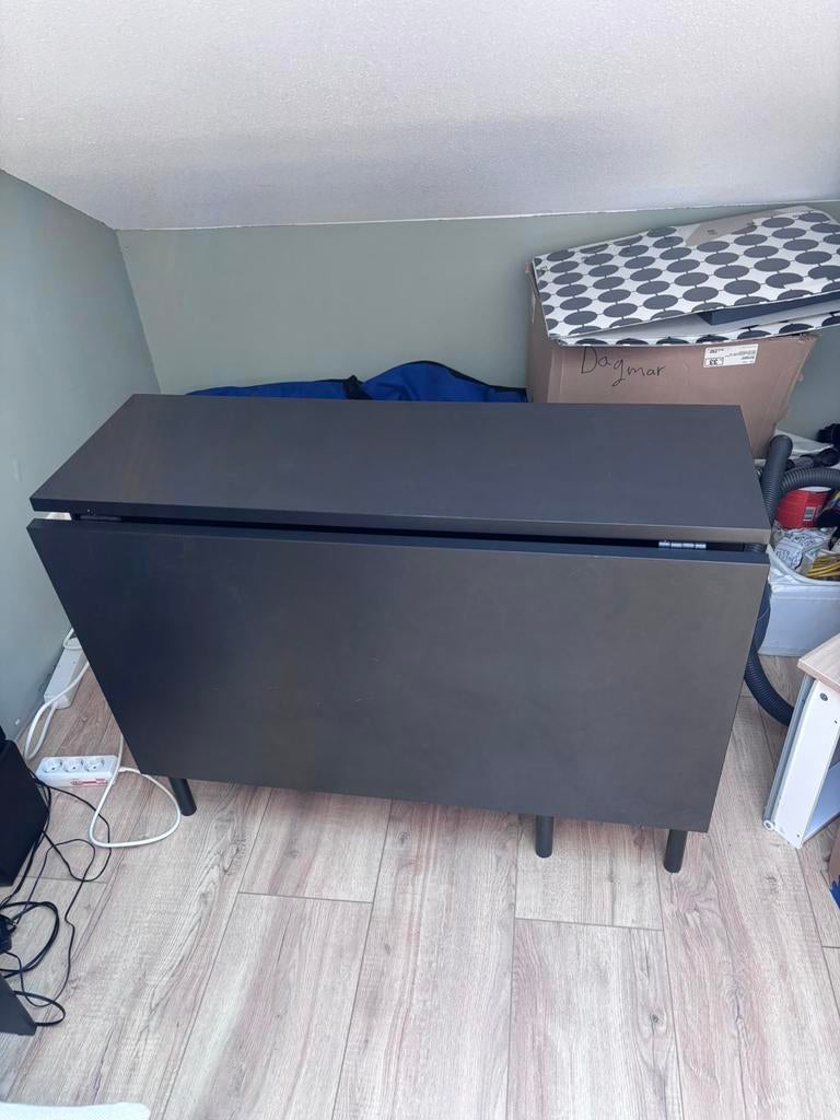 IKEA Nordon - uitklaptafel zwart, Ophalen of Verzenden, Zo goed als nieuw, Minder dan 50 cm