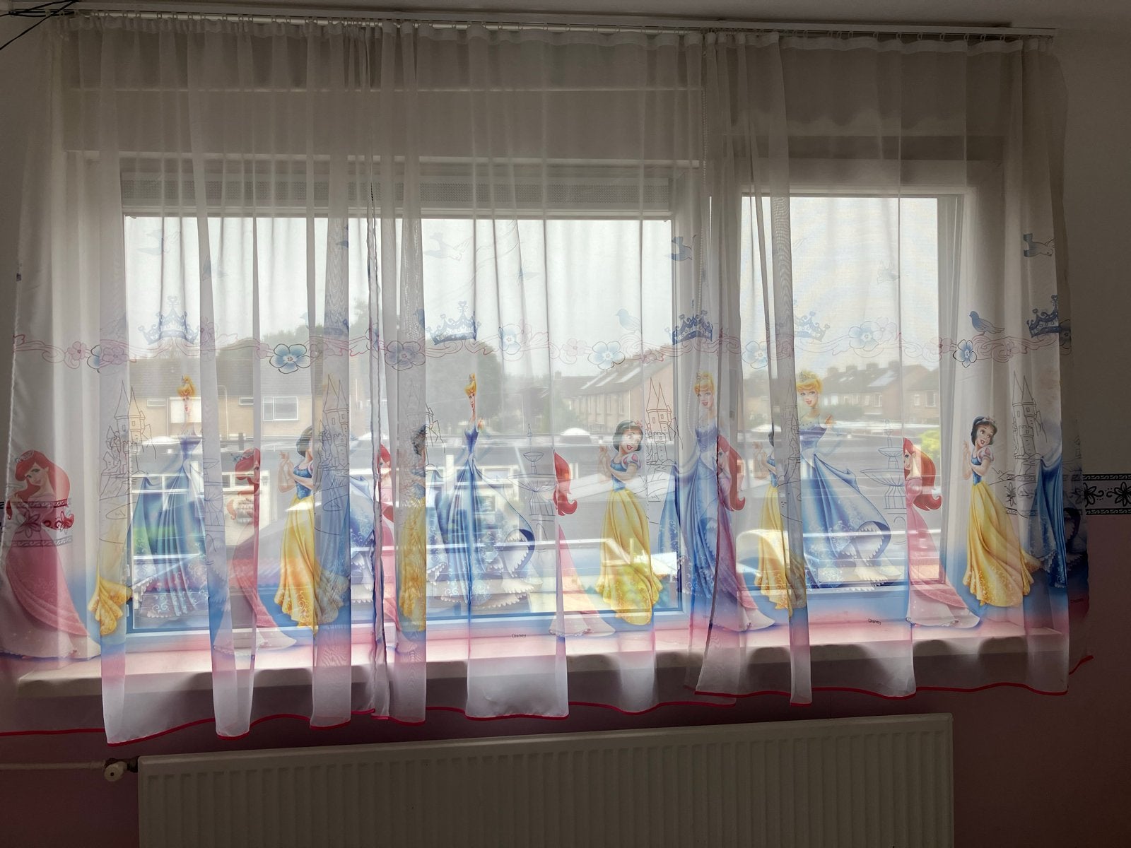 Disney Prinsessen Vitrage - Gebruikt maar in goede staat, Wit, Ophalen of Verzenden, Zo goed als nieuw, Gordijnen of Lamellen