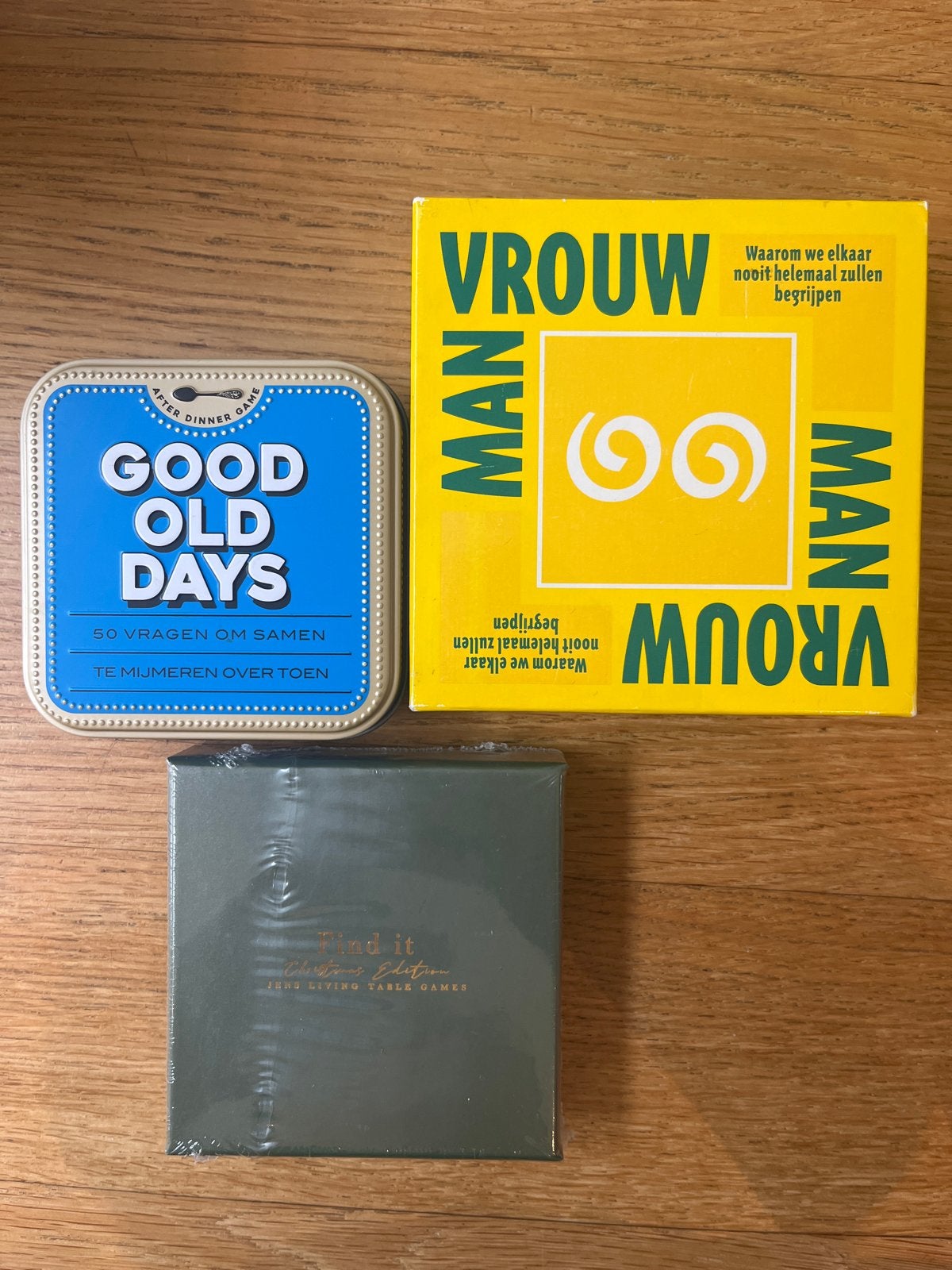 Gezelschapsspellen set: Good Old Days, Man Vrouw, JENS, Een of twee spelers, Ophalen of Verzenden, Zo goed als nieuw