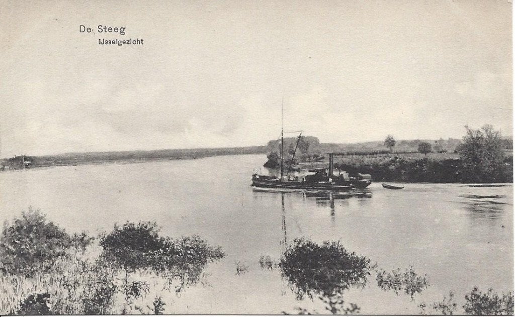 De Steeg (Gld.) IJsselgezicht, Stoomschip, ca. 1910, Ophalen of Verzenden, Voor 1920, Ongelopen, Gelderland