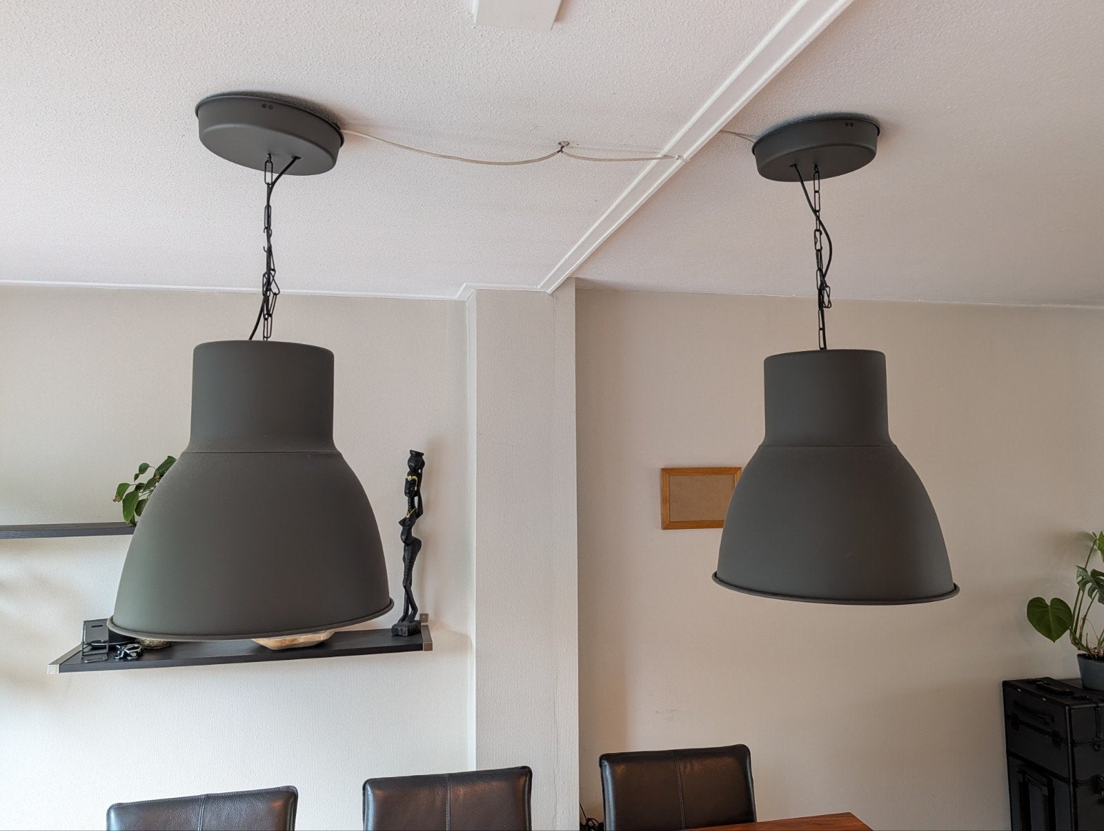 2x Grote industriële hanglampen, zelf demonteren, Ophalen, Gebruikt, Metaal, Industrieel