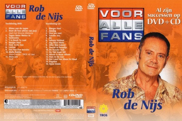 voor alle fans rob de nijs, Cd's en Dvd's, Dvd's | Muziek en Concerten, Alle leeftijden, Verzenden, Zo goed als nieuw
