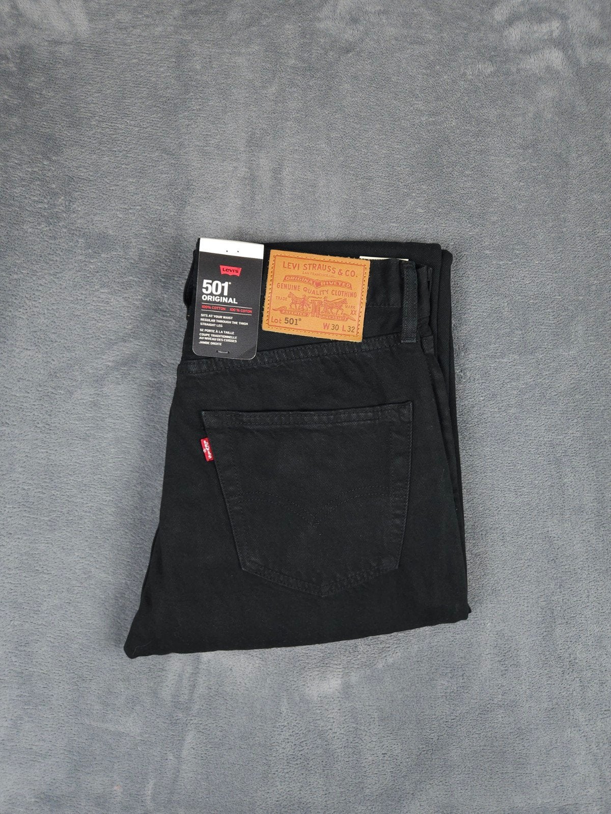 Levis 501 Jeans W30 L32 Zwart Katoen Denim Knoopsluiting, Verzenden, ., Zwart, Nieuw
