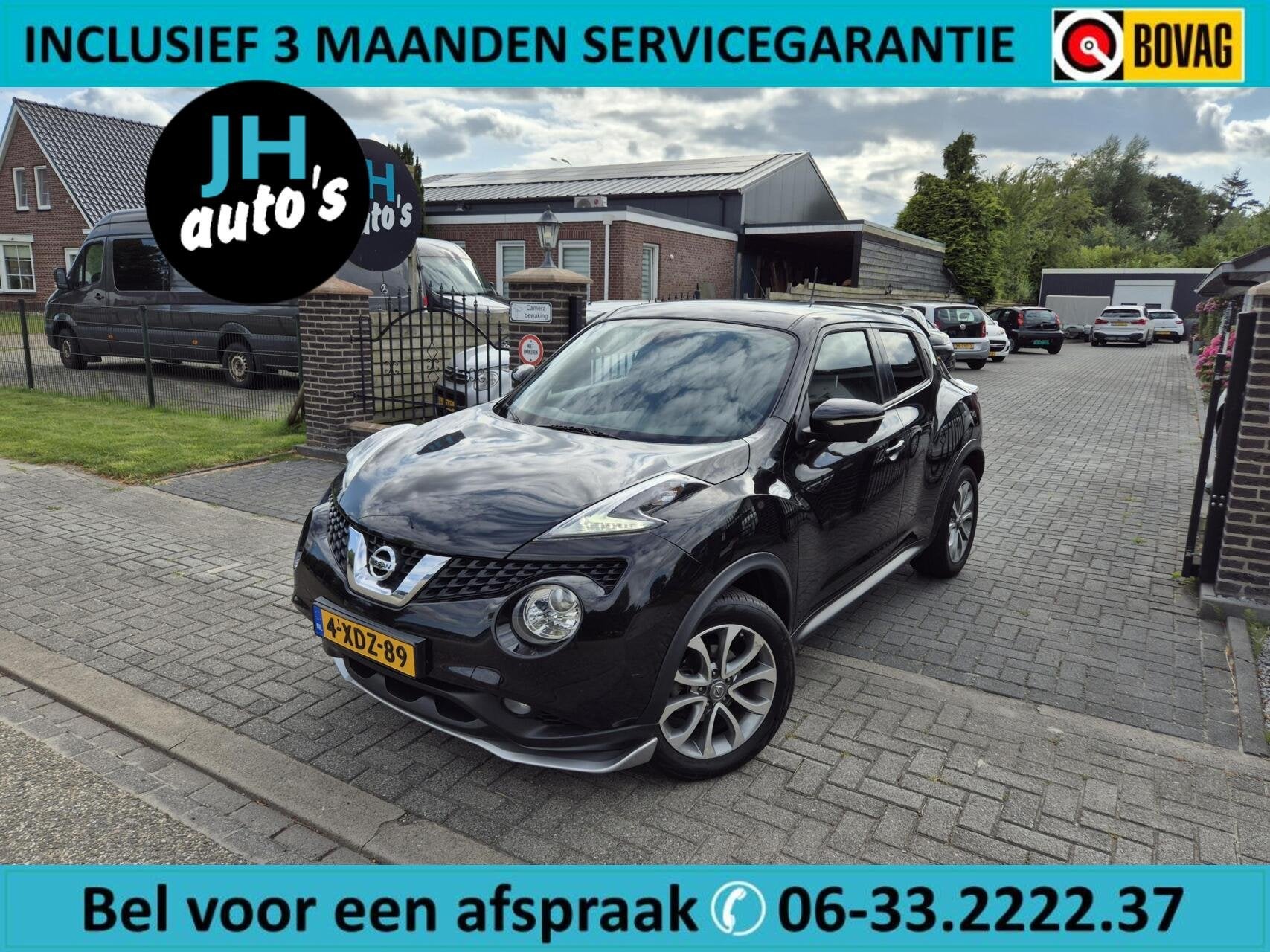 Nissan Juke 1.2 DIG-T S/S Connect Edition 1E EIG | 360 CAM, Voorwielaandrijving, Met garantie (alle), 116 pk, Zwart
