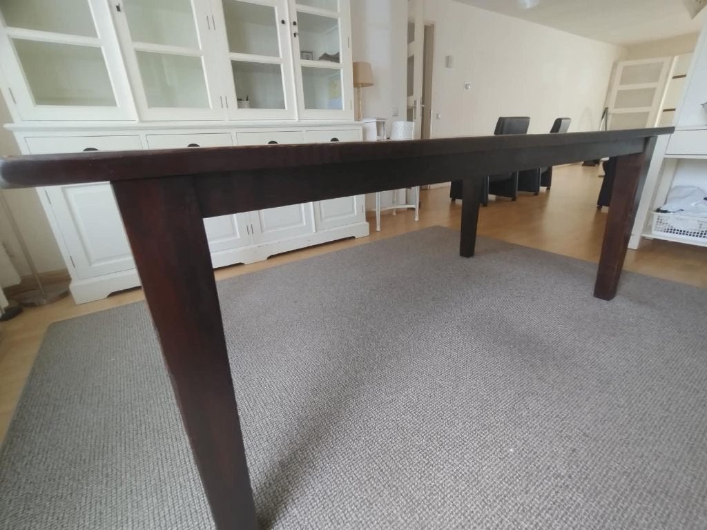 Eettafel massief hout Goossens 90x200cm izgst, Ophalen, Gebruikt, Landelijk, Robuust, 200 cm of meer
