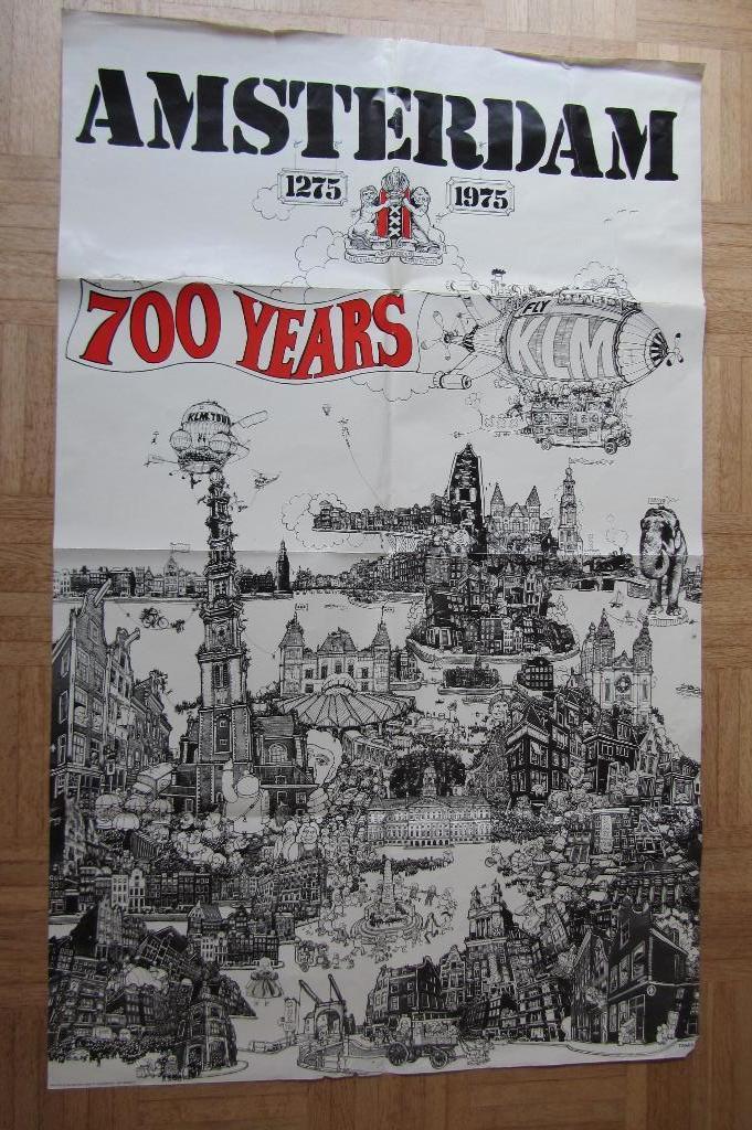 poster Amsterdam 700 jaar, Ophalen, Deurposter of groter, Overige onderwerpen, Rechthoekig Staand