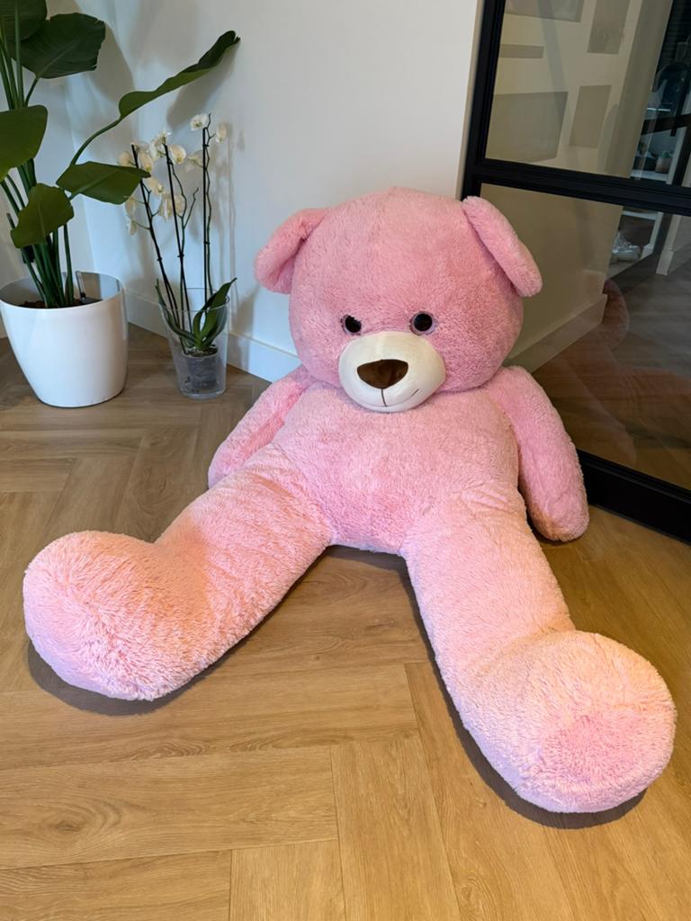 Supergrote mega grote teddybeer roze 180cm als nieuw, Ophalen of Verzenden, Zo goed als nieuw, Beer