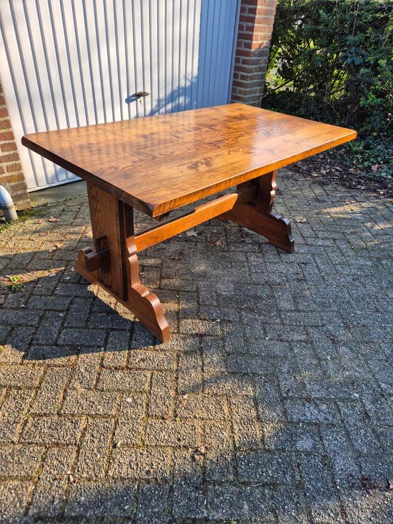 Eiken tafel, Huis en Inrichting, Tafels | Eettafels, Ophalen, Eikenhout, 50 tot 100 cm, 150 tot 200 cm