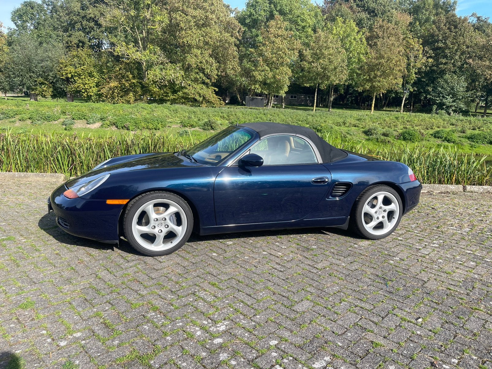 Porsche Boxster Cabrio softtop 2.5 1998 Blauw, Auto's, Euro 2, Achterwielaandrijving, 1225 kg, Cabriolet