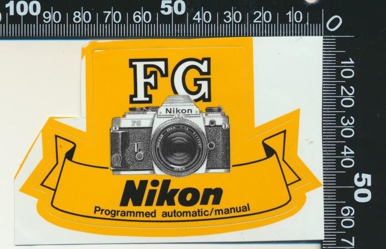 Sticker: Nikon - FG, Verzamelen, Stickers, Ophalen of Verzenden, Zo goed als nieuw, Bedrijf of Vereniging