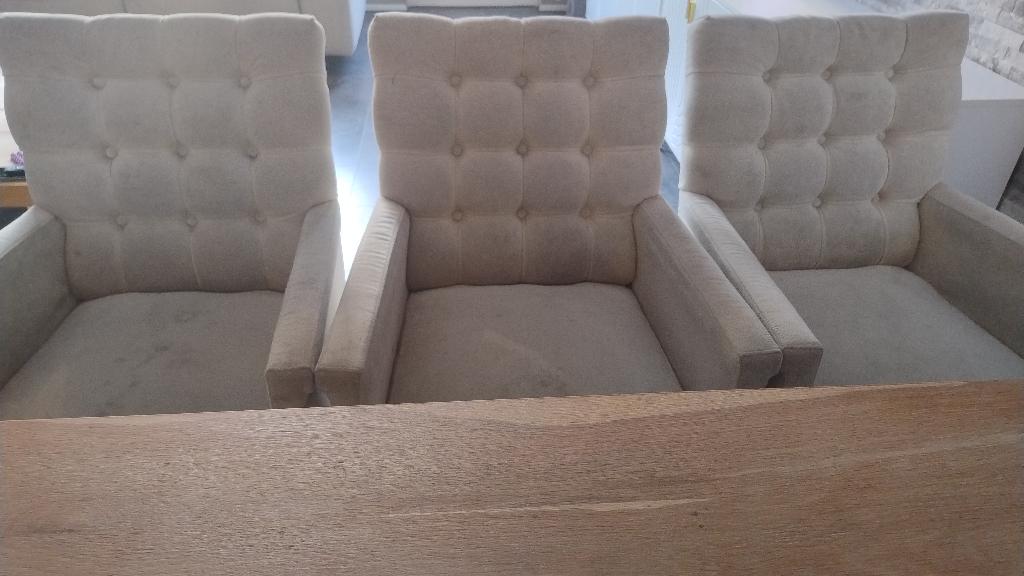 6x Eetkamerstoelen, Ophalen, Gebruikt, Wit, Stof
