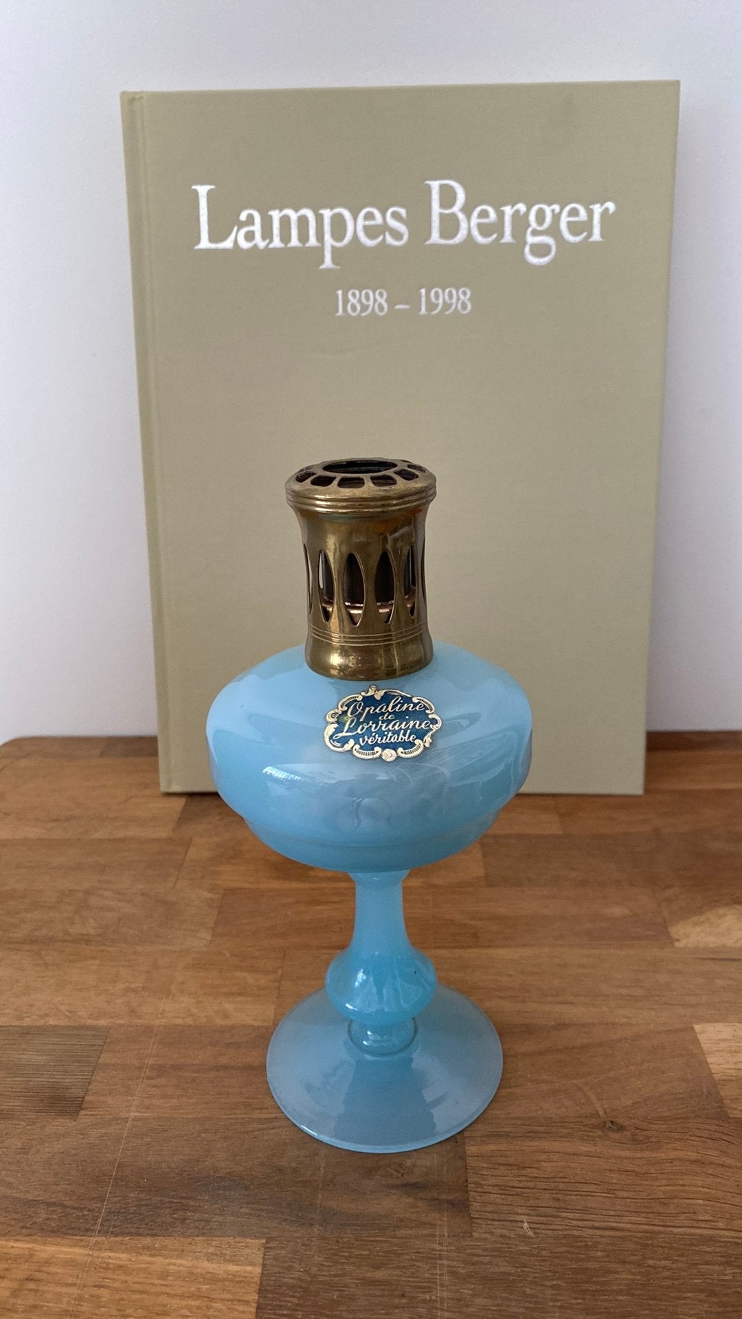Lampe Berger/Maison Berger geurbrander VB Opaline bleue, Vintage, Blauw, Ophalen of Verzenden, Zo goed als nieuw