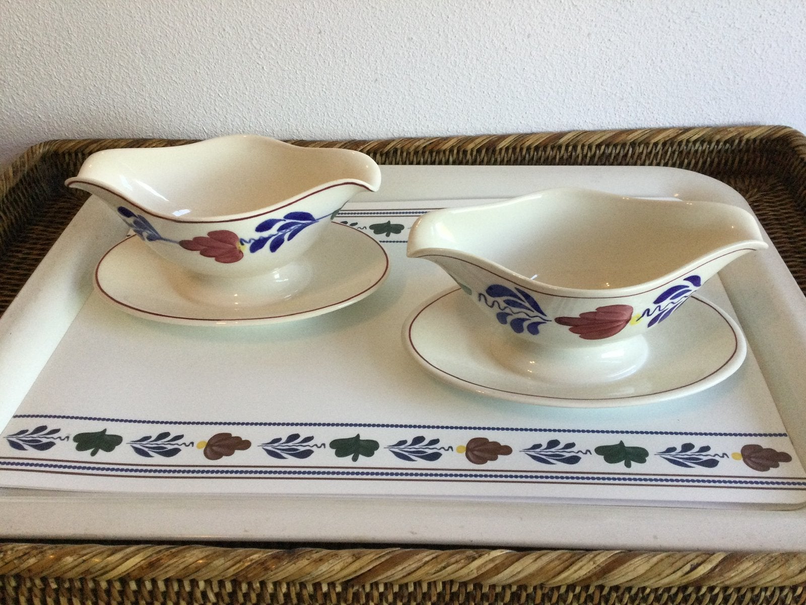 Boerenbont (Juskom op onderschotel), Antiek en Kunst, Antiek | Servies los, Ophalen of Verzenden