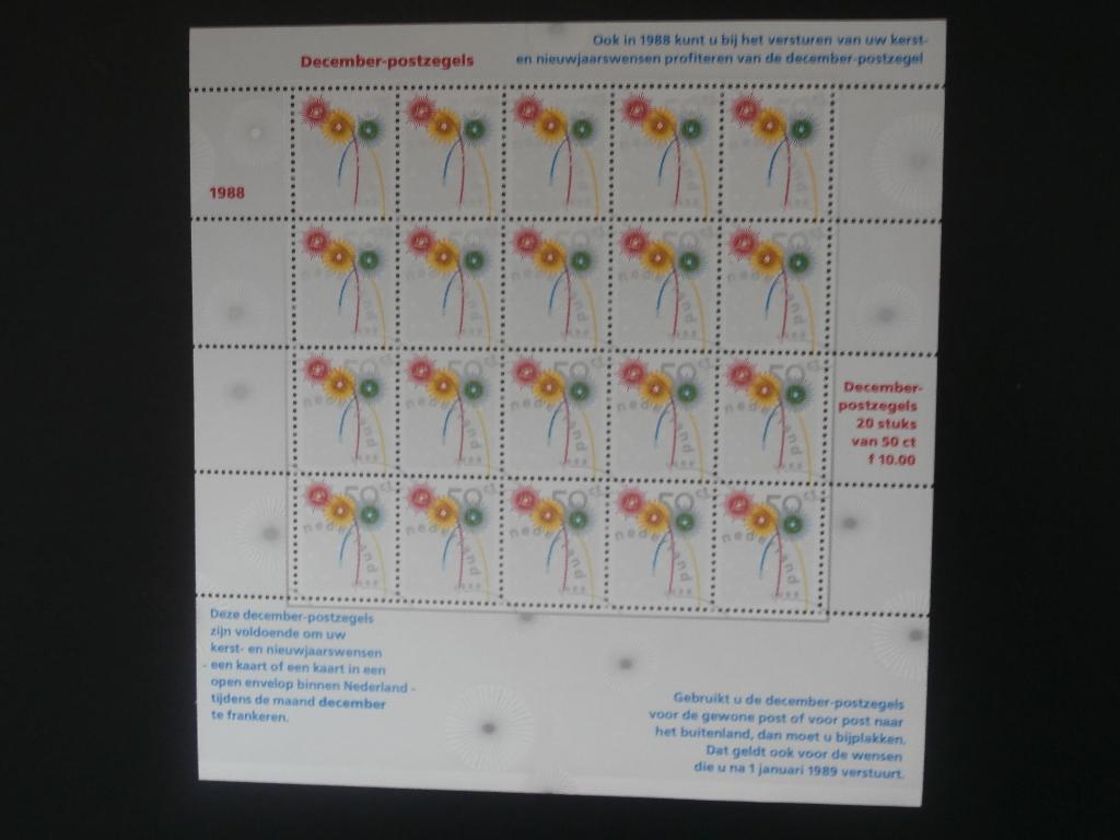 NL 1988-1990; 3 VELLEN KERSTZEGELS 3 FOTO'S, Postzegels en Munten, Verzenden, Na 1940, Postfris